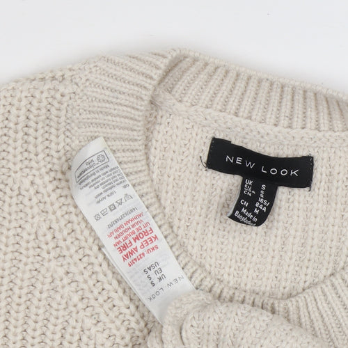 New Look Women's Beige Knit Pullover Jumper S