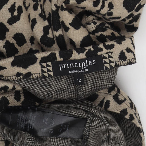Principles Animal Print Straight Skirt Beige Size 12