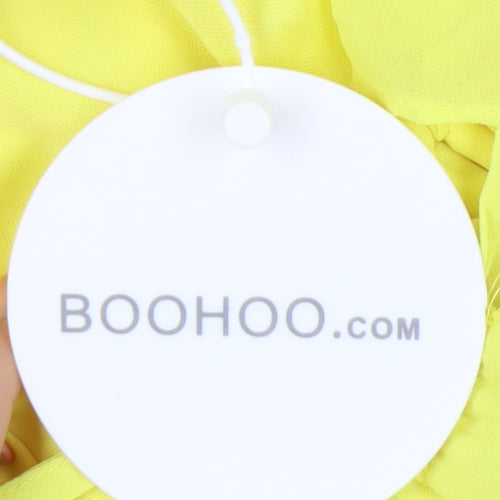 Boohoo Yellow Off Shoulder Maxi Dress, Size 8, Chiffon