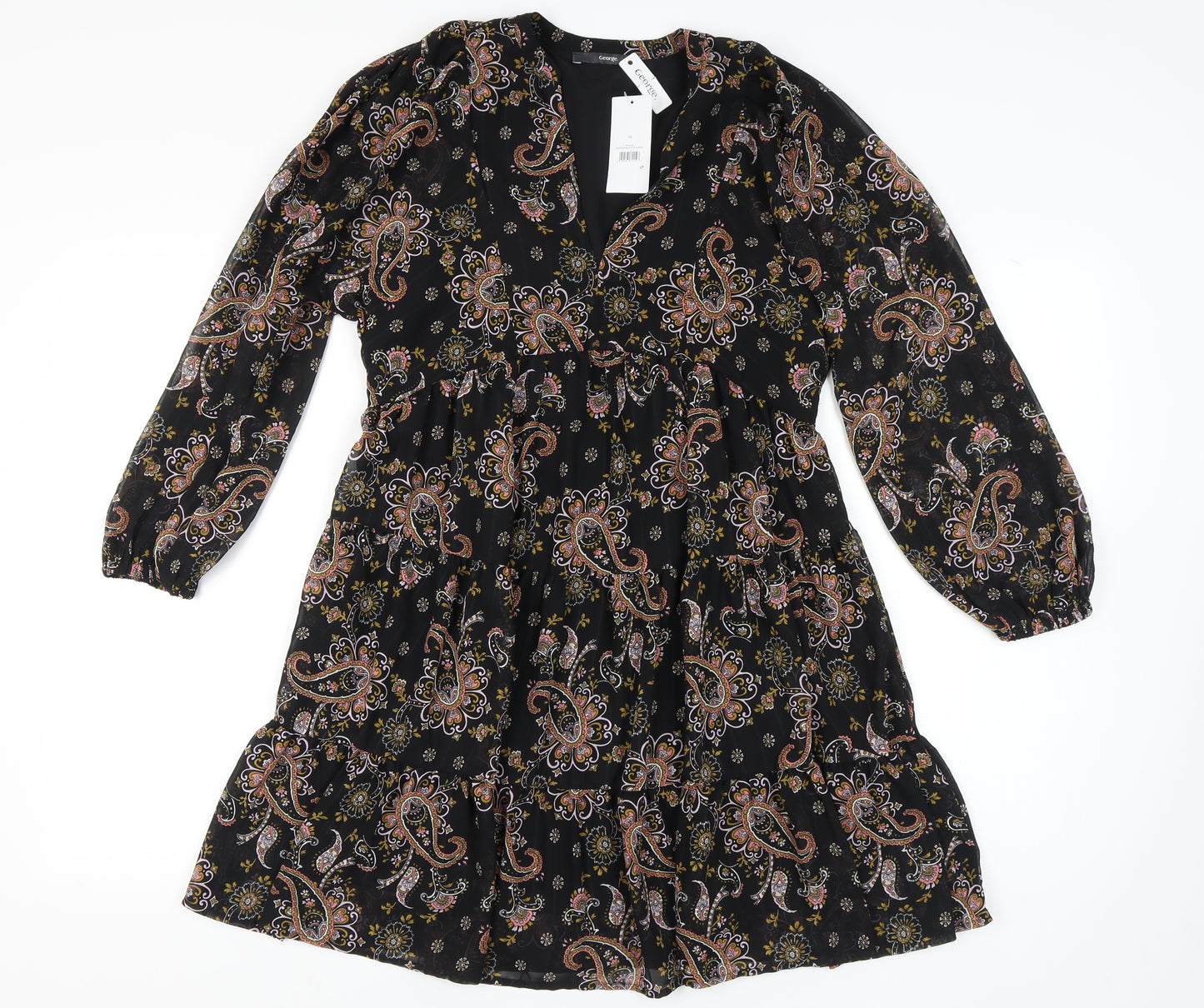 George Womens A-Line Paisley Dress Size 10 Autumn