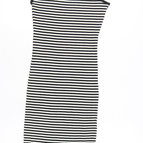 Atmosphere Women's Black Striped Midi Slip Dress - Size 12