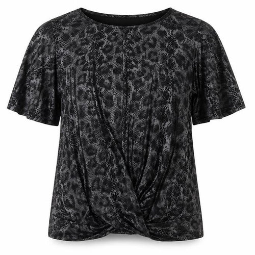 Marina Kaneva Women's Black Animal Print Top, Size 12