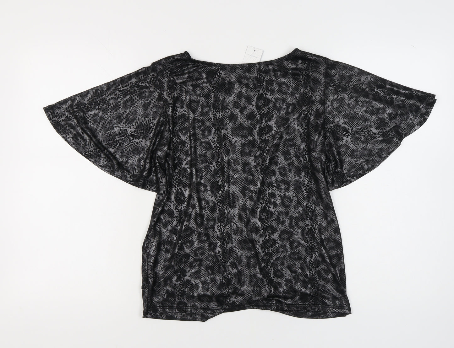 Marina Kaneva Women's Black Animal Print Top, Size 12