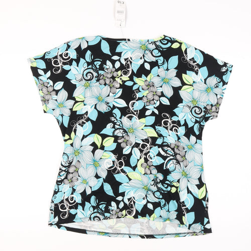 BM Collection Women's Multicoloured Floral V-Neck Tunic, Size 18
