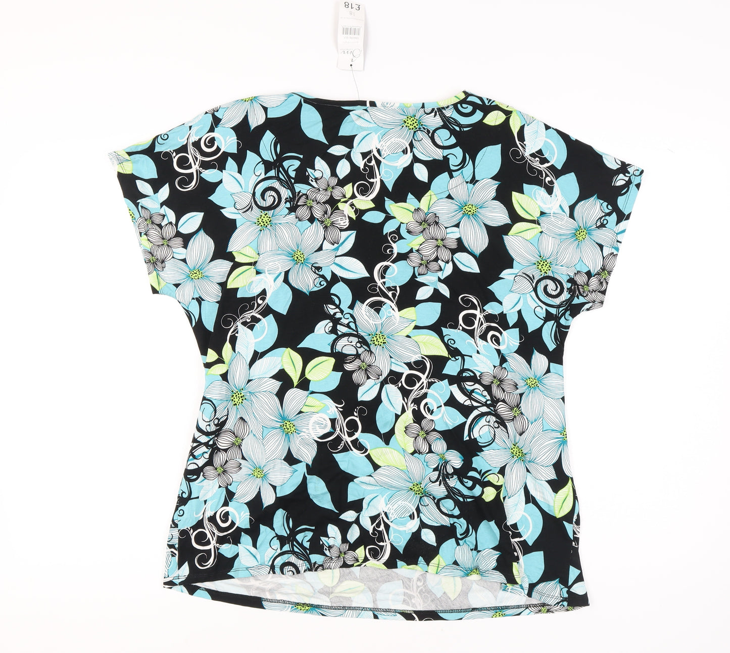 BM Collection Women's Multicoloured Floral V-Neck Tunic, Size 18