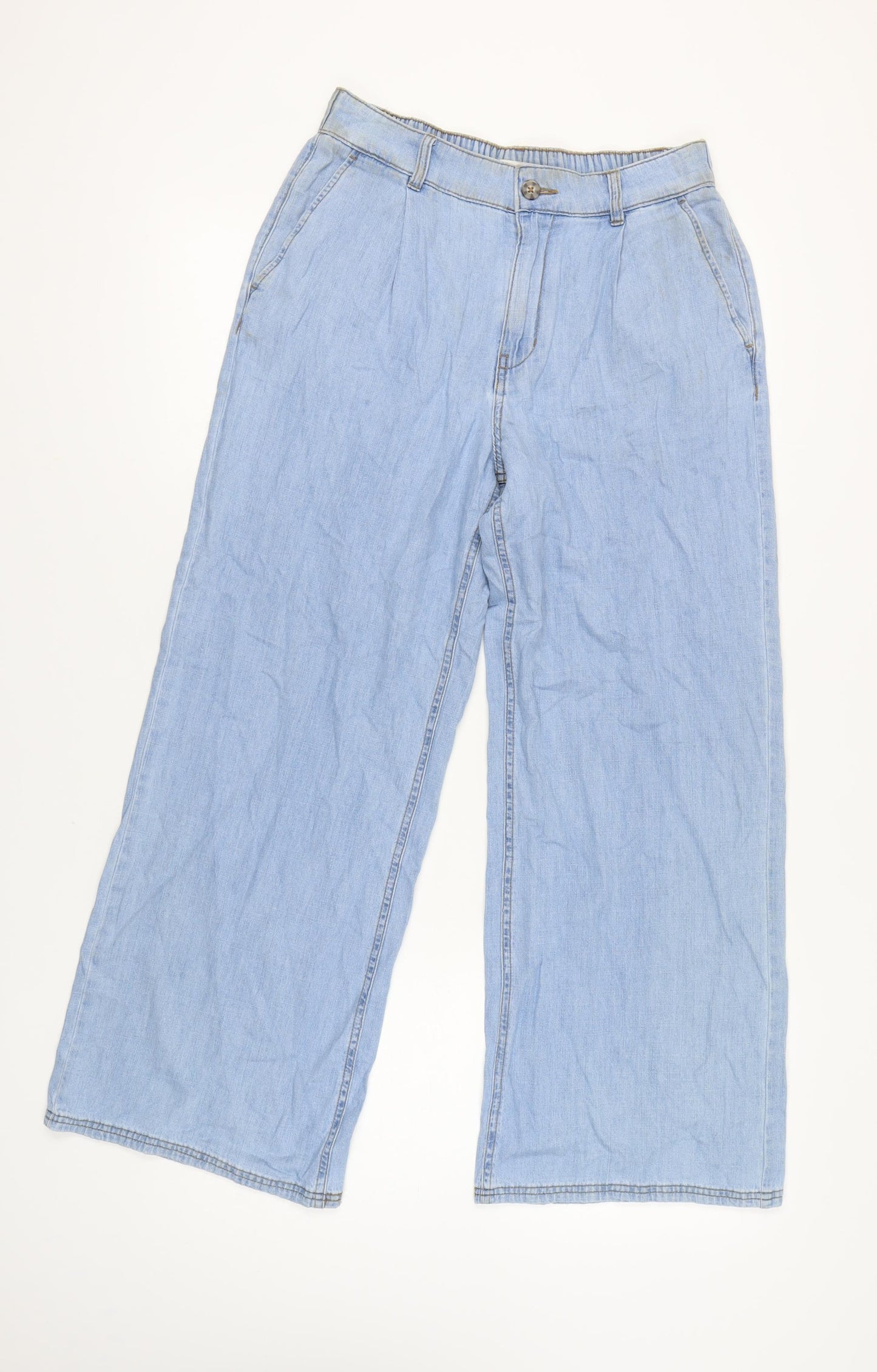 Marks and Spencer Women's Blue Wide-Leg Jeans Size 12