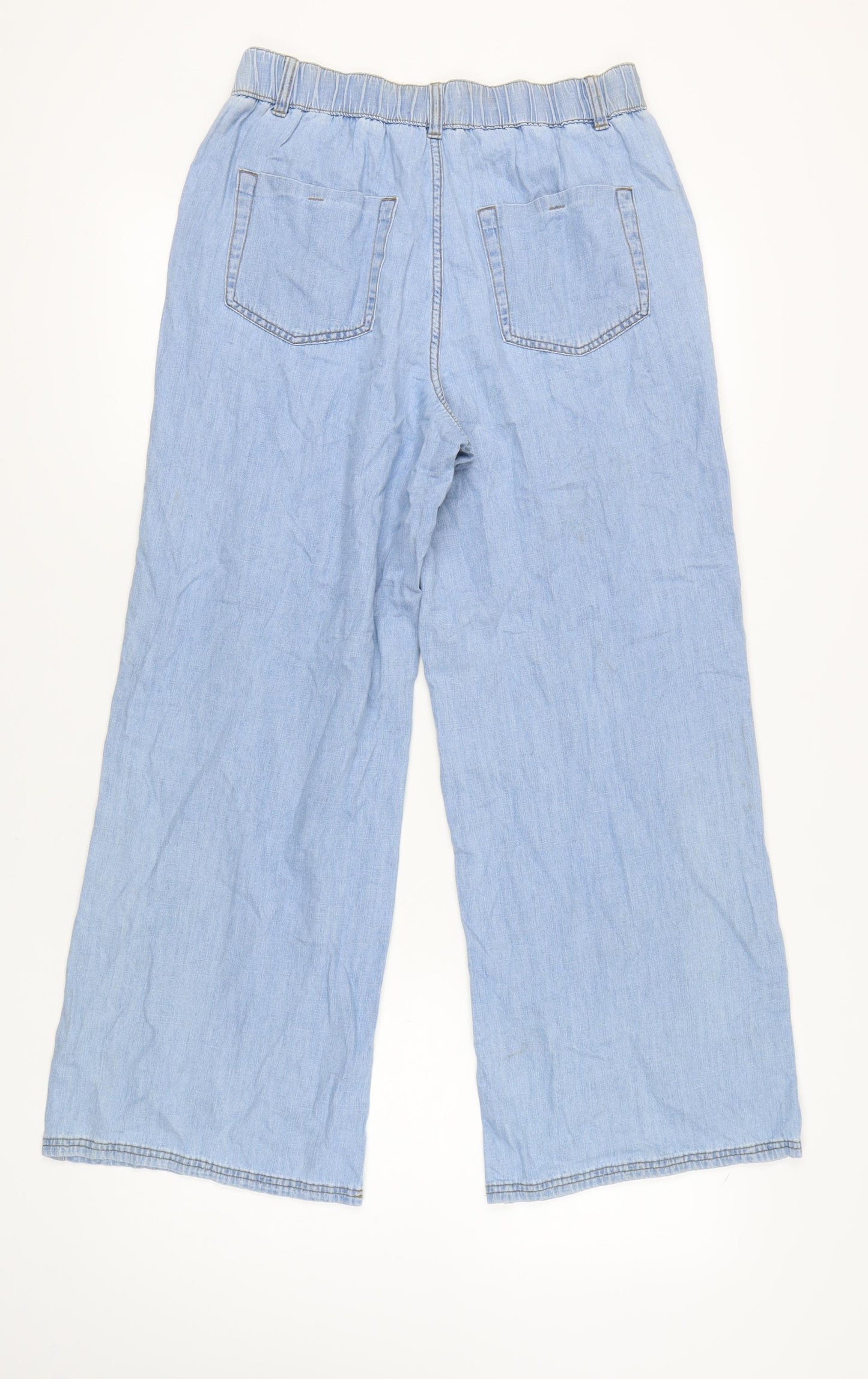 Marks and Spencer Women's Blue Wide-Leg Jeans Size 12