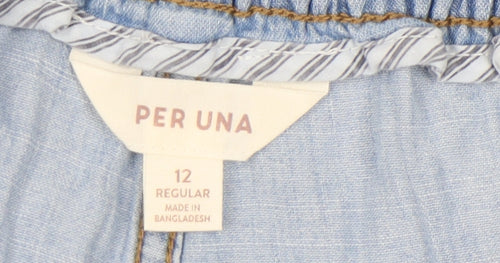 Marks and Spencer Women's Blue Wide-Leg Jeans Size 12