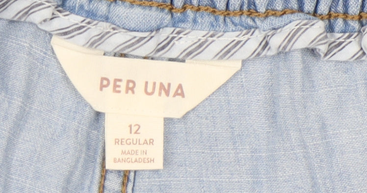 Marks and Spencer Women's Blue Wide-Leg Jeans Size 12