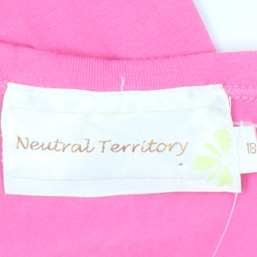 Neutral Territory Women's Pink V-Neck Top, Size 18