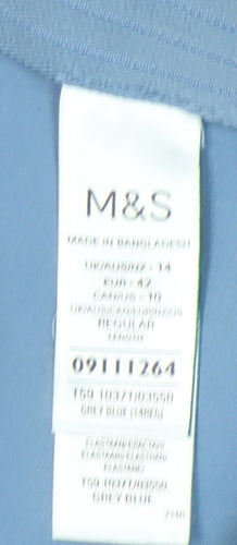 Marks and Spencer Blue Regular Fit Women's Trousers Size 14