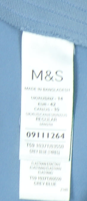 Marks and Spencer Blue Regular Fit Women's Trousers Size 14