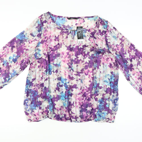 Bm Collection Women's Multicoloured Floral Tunic Blouse Size 18