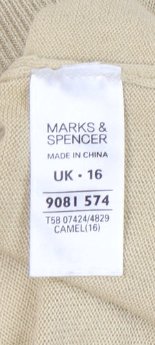 Marks and Spencer Women's Beige Pullover Jumper UK 16