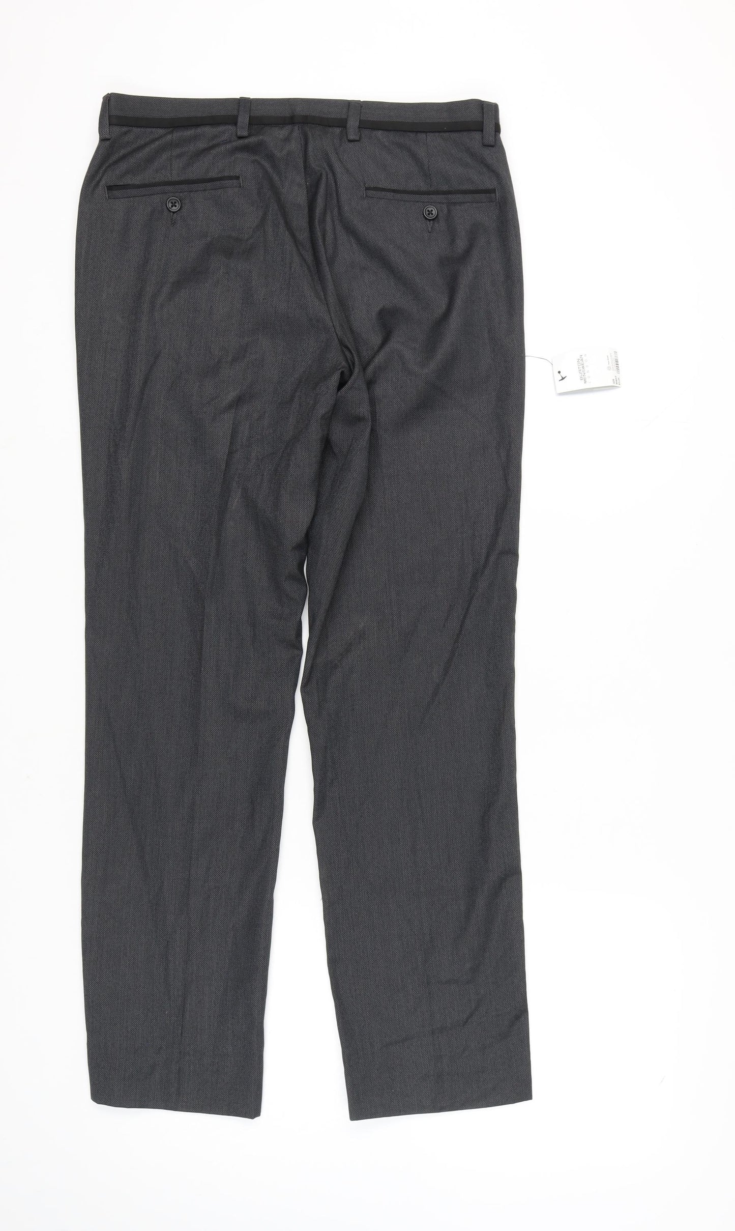 Burton Menswear Grey Men's Dress Trousers, 32R
