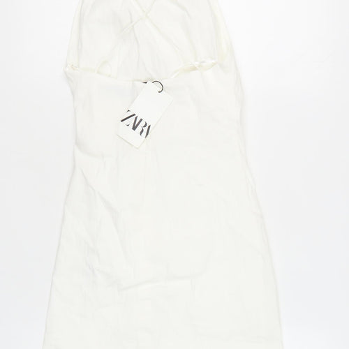 Zara Women's White Slip Dress Size S