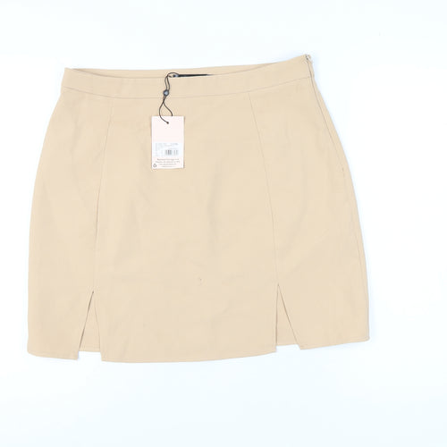 Missguided Women's Beige Straight Pencil Skirt Size 16
