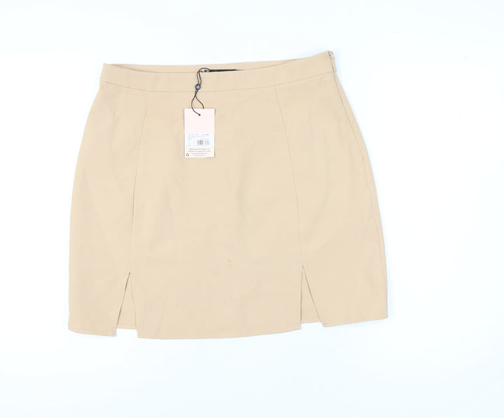Missguided Women's Beige Straight Pencil Skirt Size 16
