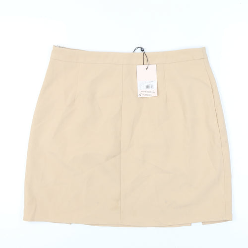 Missguided Women's Beige Straight Pencil Skirt Size 16