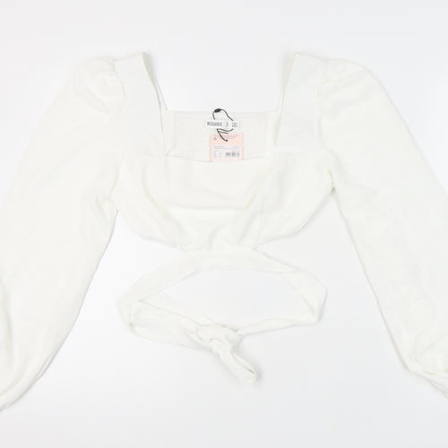 Missguided Women's White Wrap Blouse UK Size 14