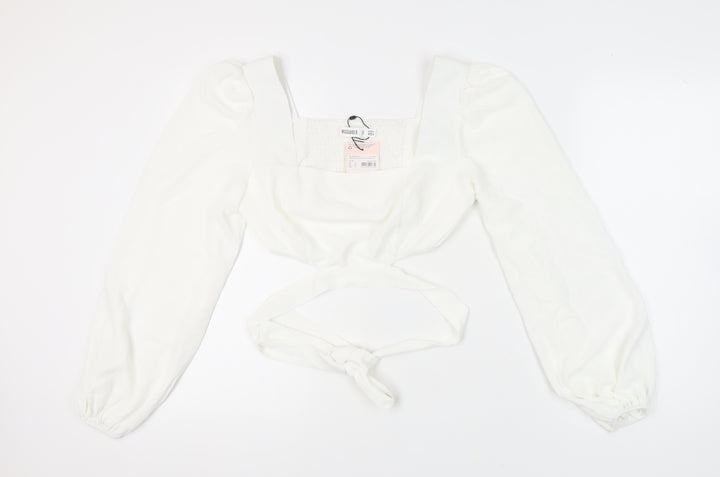 Missguided Women's White Wrap Blouse UK Size 14