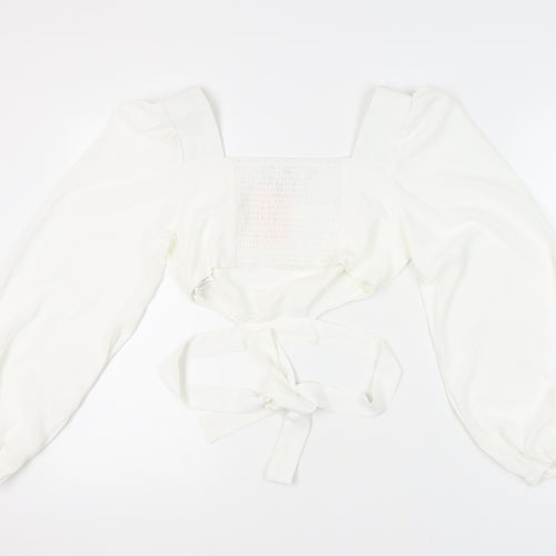 Missguided Women's White Wrap Blouse UK Size 14