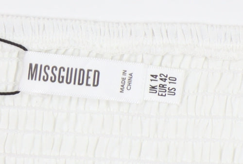 Missguided Women's White Wrap Blouse UK Size 14