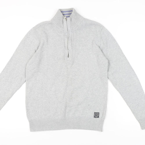 Kensington Dockside Men's Grey Full Zip Jumper, S