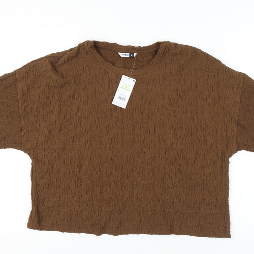 PEP&CO Women Brown Basic T-Shirt M