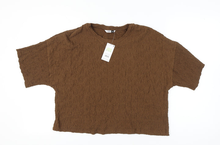 PEP&CO Women Brown Basic T-Shirt M