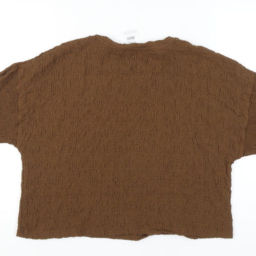 PEP&CO Women Brown Basic T-Shirt M
