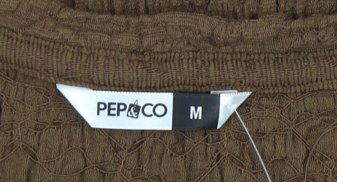 PEP&CO Women Brown Basic T-Shirt M
