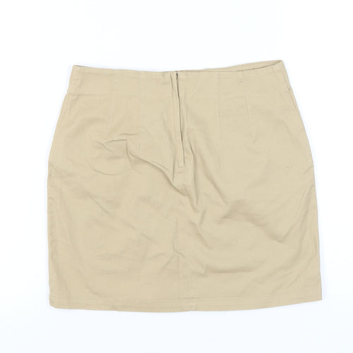 H&M Women's Beige Pencil Skirt, Size 10, Casual, Mid Rise