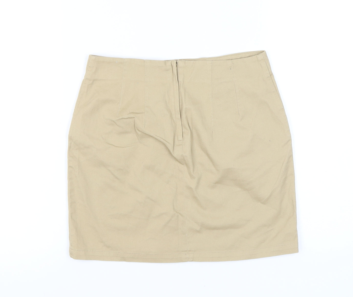 H&M Women's Beige Pencil Skirt, Size 10, Casual, Mid Rise