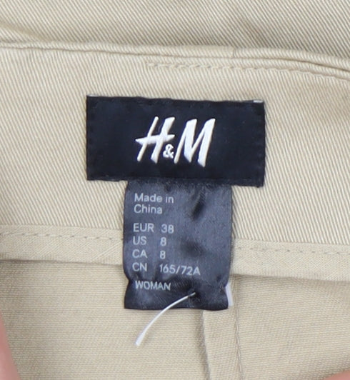 H&M Women's Beige Pencil Skirt, Size 10, Casual, Mid Rise