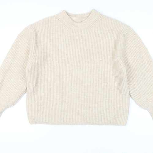 ASOS DESIGN Women's Beige Mock Neck Pullover Jumper Size 8