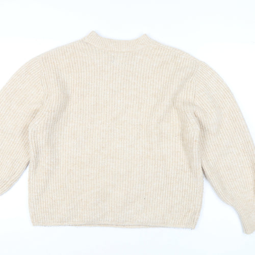 ASOS DESIGN Women's Beige Mock Neck Pullover Jumper Size 8