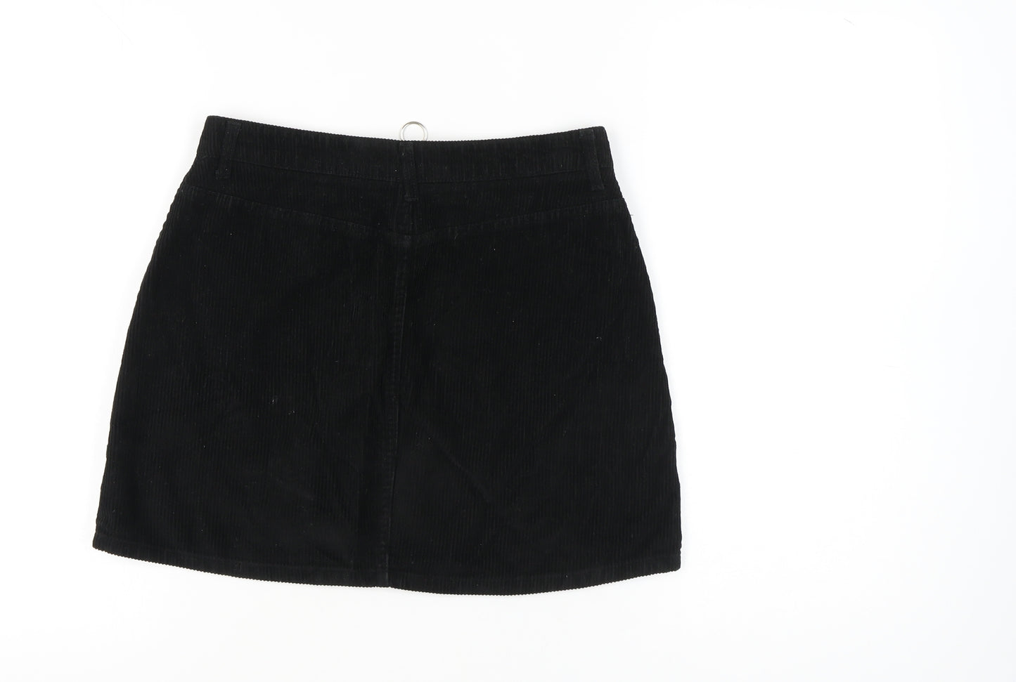 Topshop Women's Black Corduroy Mini Skirt Size 10