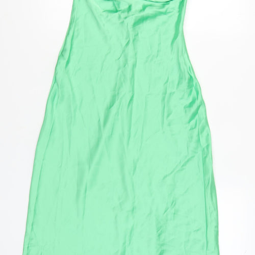 Zara Women's Green Slip Dress Size 8 Strappy