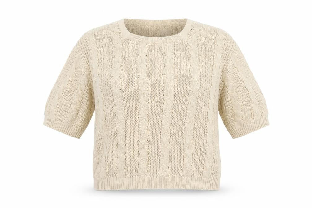 Falmer Heritage Women's Beige Medium Cable-Knit Jumper