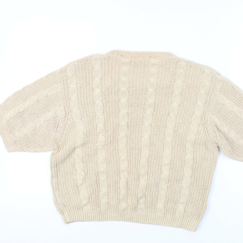 Falmer Women's Beige Medium Cable-Knit Jumper