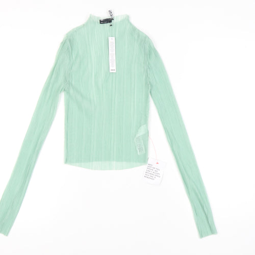 ASOS DESIGN Women Green Blouse Size 8 Long Sleeve Basic