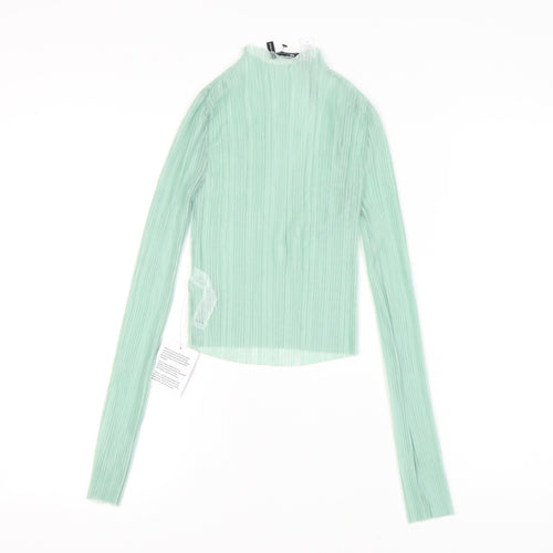 ASOS DESIGN Women Green Blouse Size 8 Long Sleeve Basic