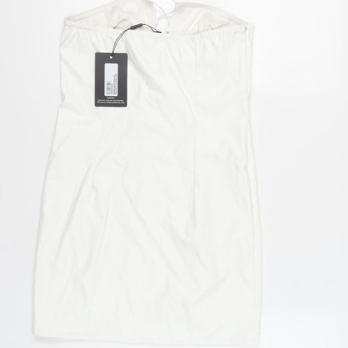 PrettyLittleThing White Mini Dress Size 10 Women