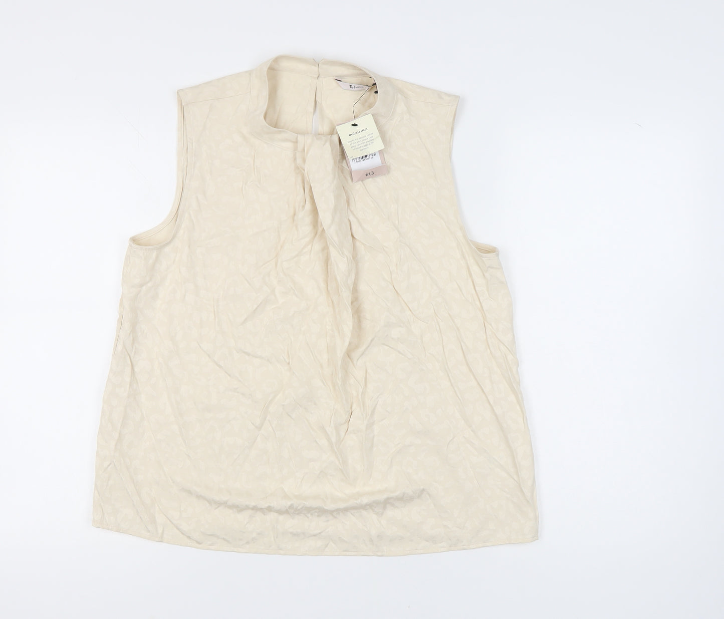 Tu Women's Beige Blouse Size 16 Sleeveless New