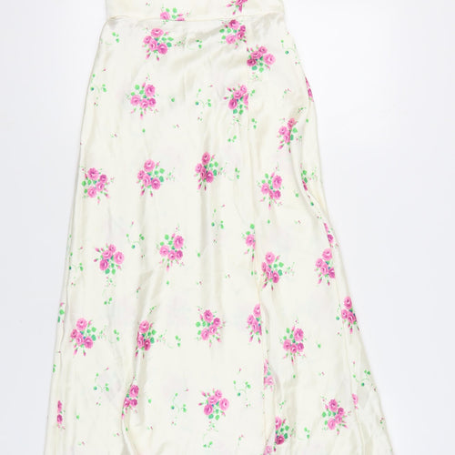 Zara Women Ivory Floral Slip Dress S Spring Wedding