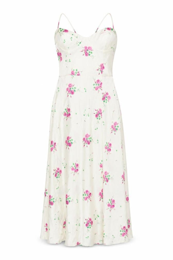 Zara Women Ivory Floral Slip Dress S Spring Wedding