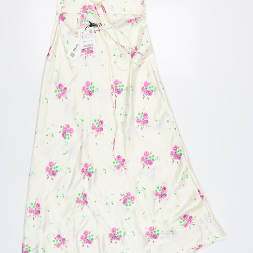 Zara Women Ivory Floral Slip Dress S Spring Wedding
