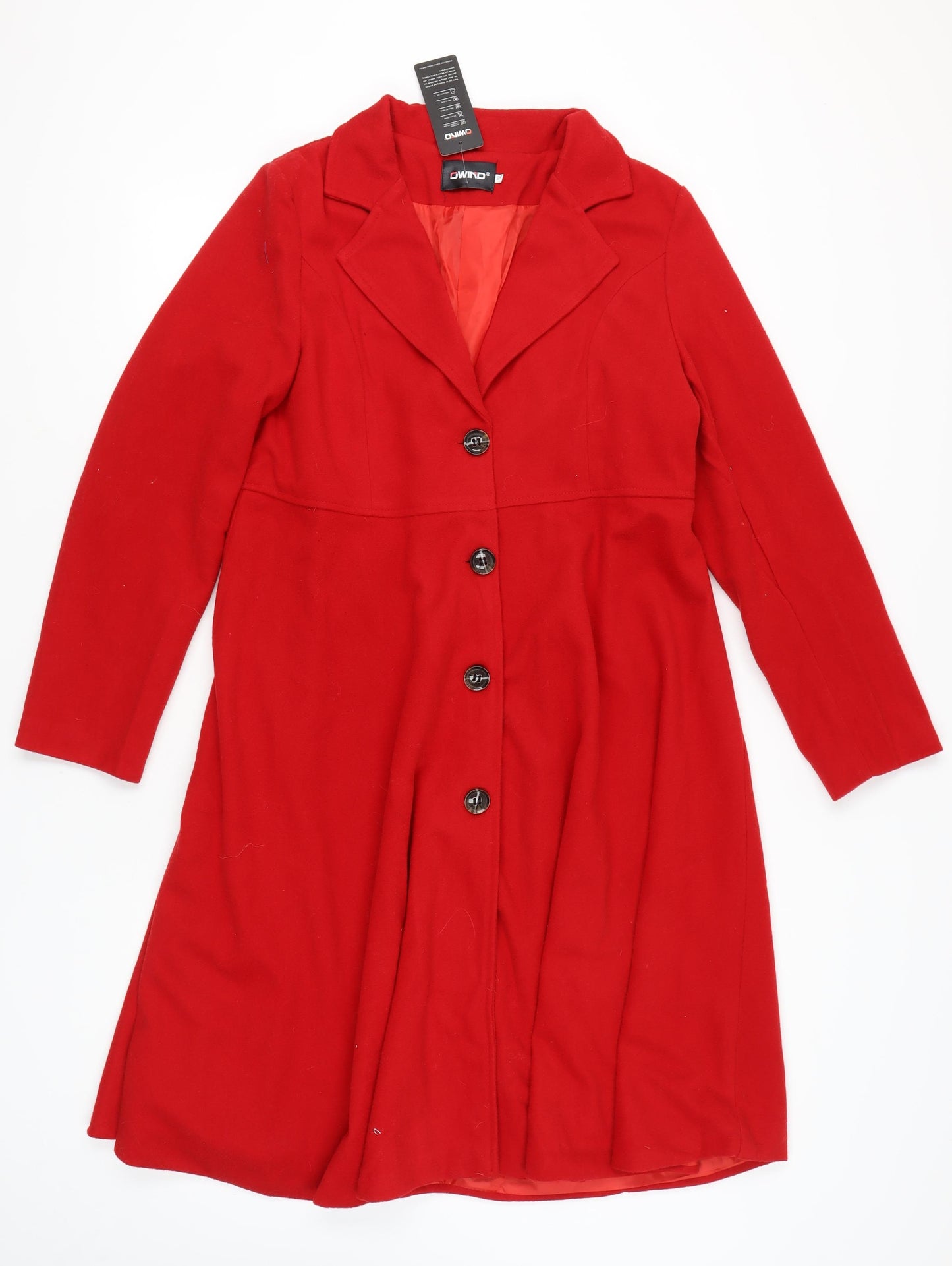 GWIND Women’s Red Overcoat 3XL - Classic Style