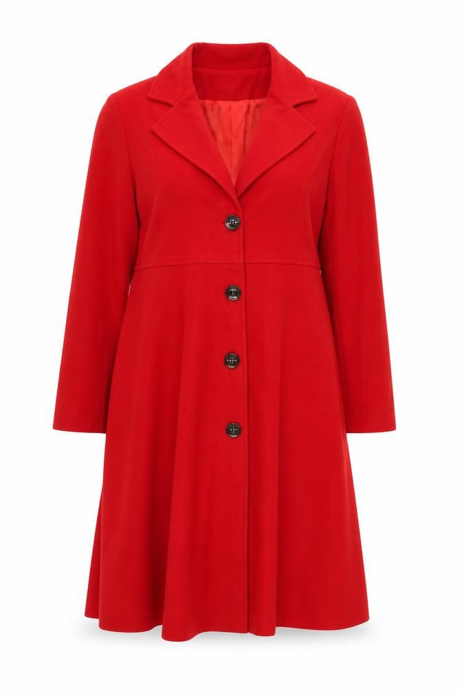 Front view of GWIND Women’s Red Overcoat 3XL - Classic Style